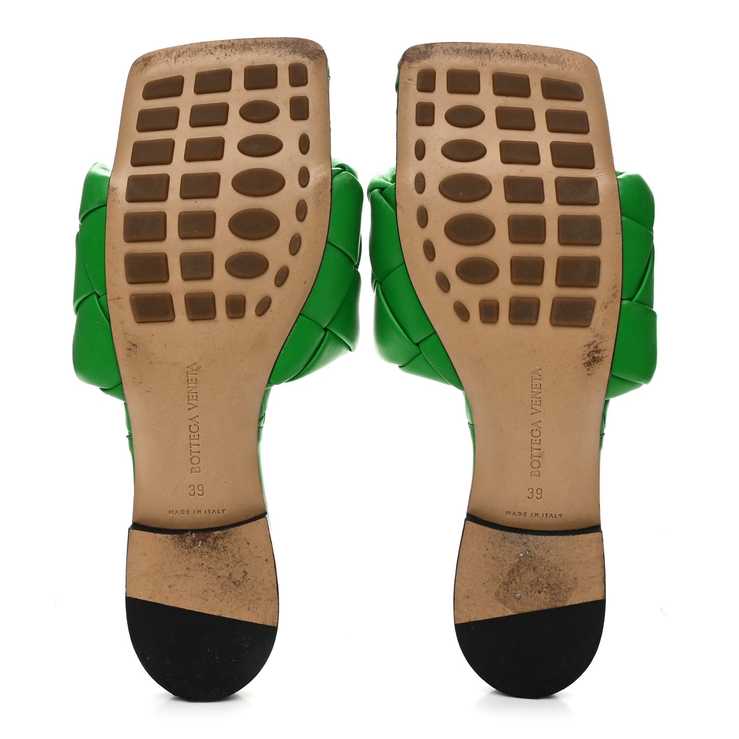 Nappa Maxi Intrecciato Lido Flat Sandals 39 Grass