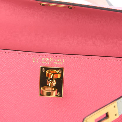 Hermes Epsom Horseshoe Mini Kelly Sellier 20 Rose Azalee Craie 6 of 12