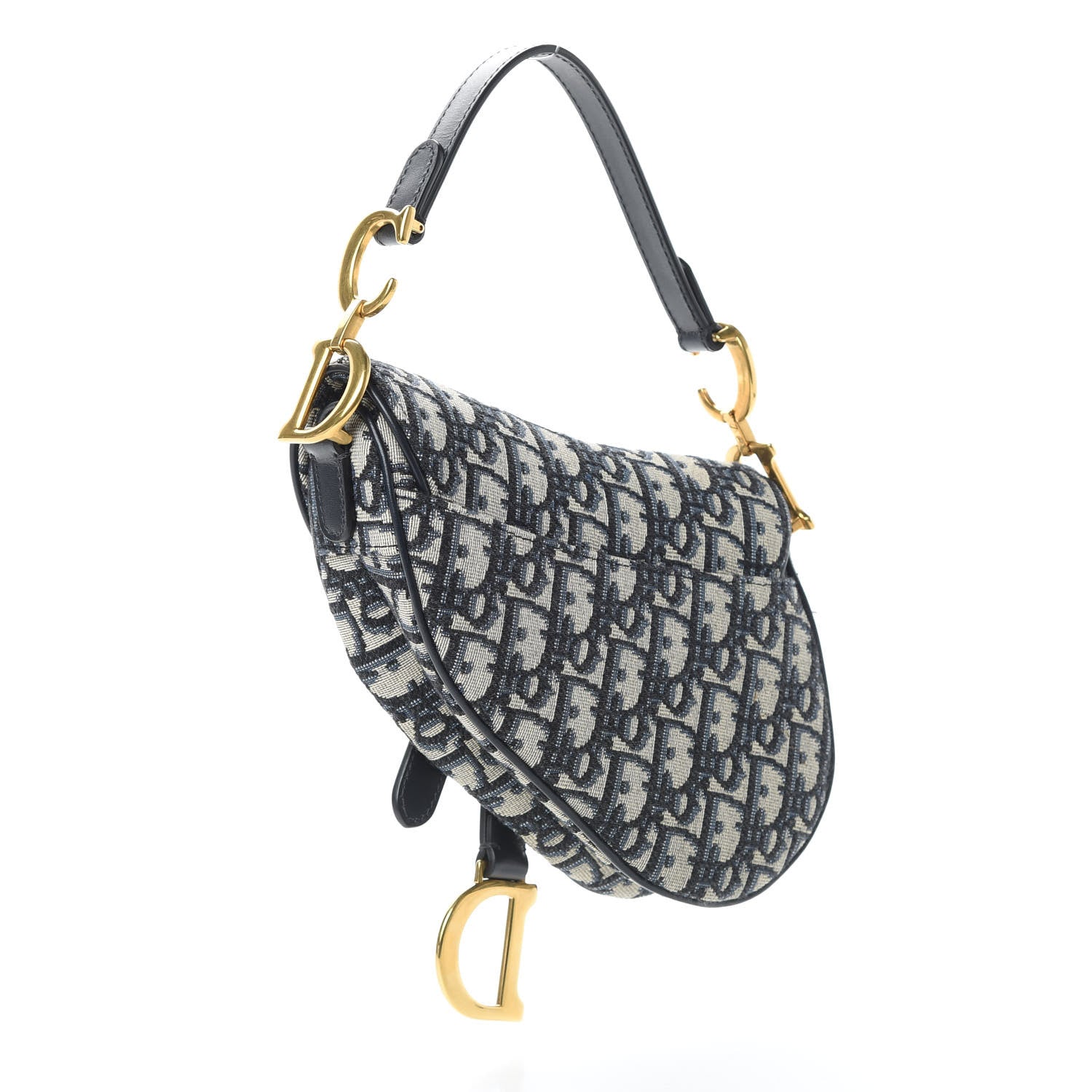 Christian Dior Oblique Mini Saddle Bag Blue 3 of 11