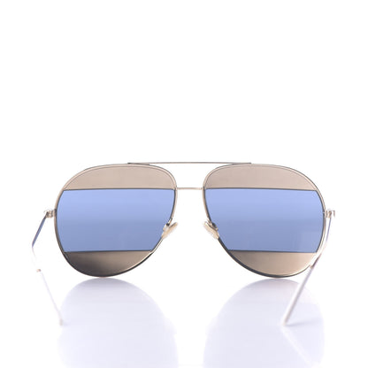 Christian Dior Split 1 Aviator Sunglasses Silver Blue 5 of 11