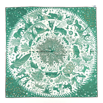 Hermes Silk Sous Le Charme d'Orphee Double Face Scarf 90 Etoupe White Beige Dore 4 of 4