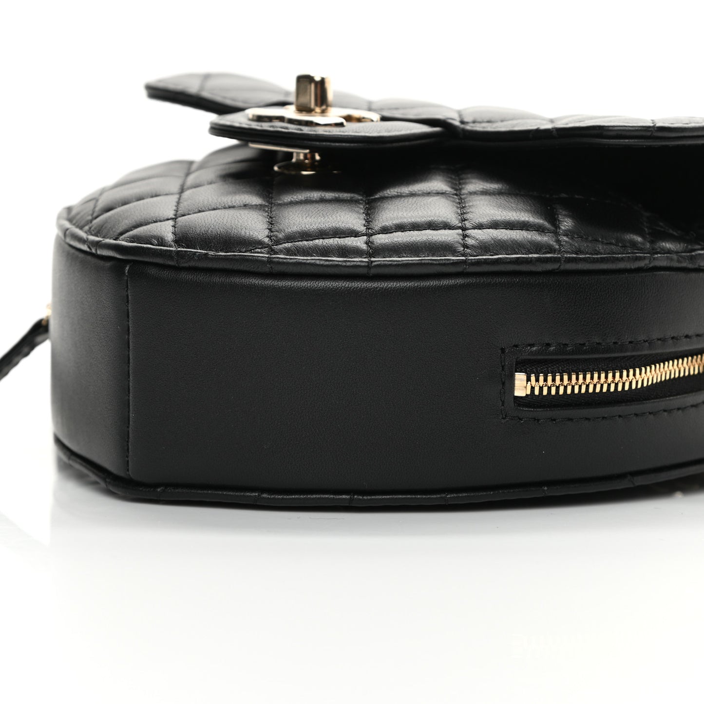 Lambskin Quilted CC In Love Heart Bag Black