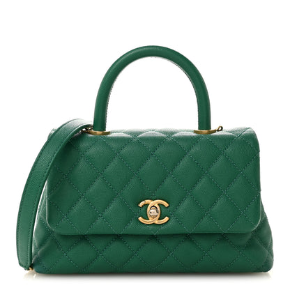 Chanel Caviar Quilted Mini Coco Handle Flap Green 1 of 13