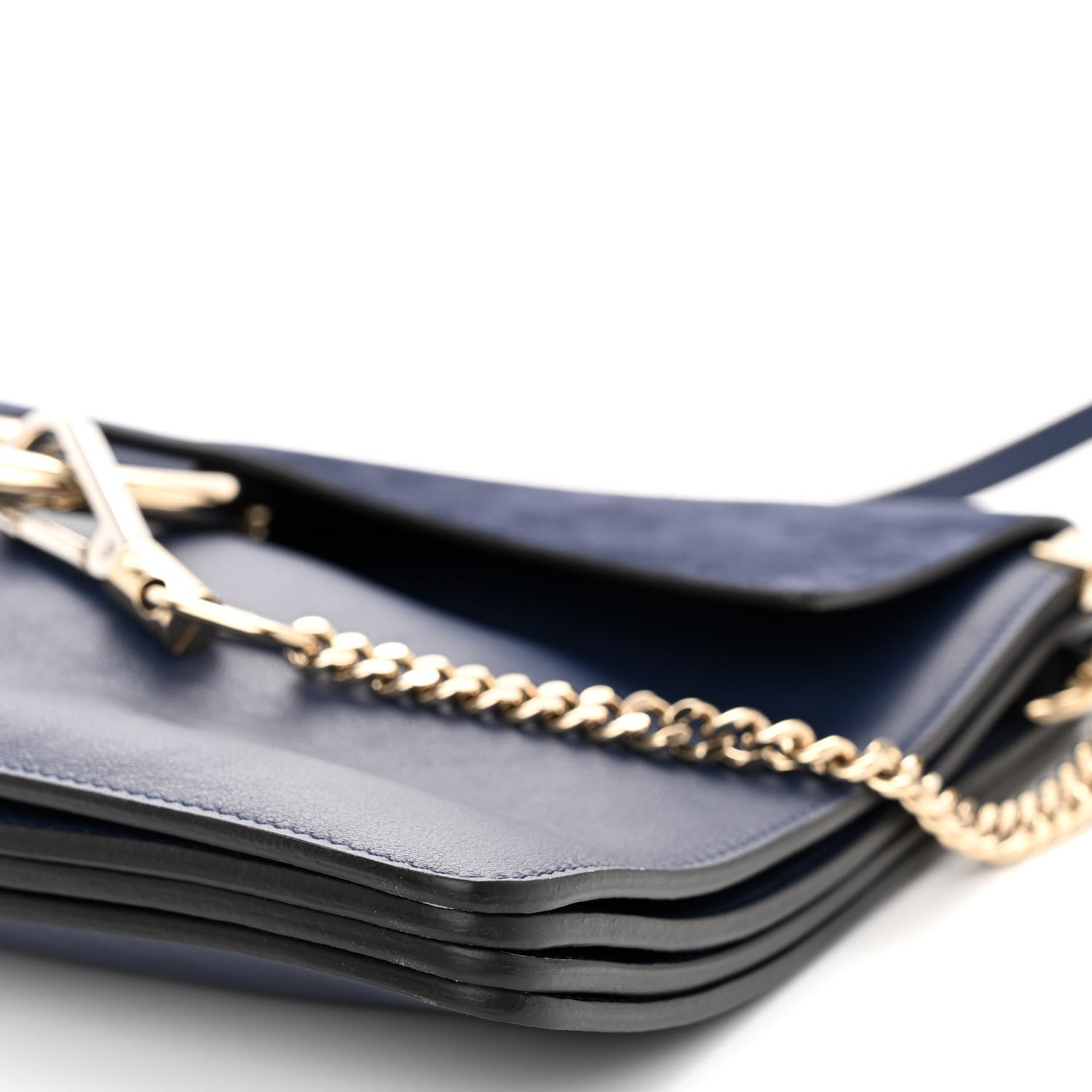 Chloe Suede Calfskin Medium Faye Shoulder Bag Royal Navy 9 of 9
