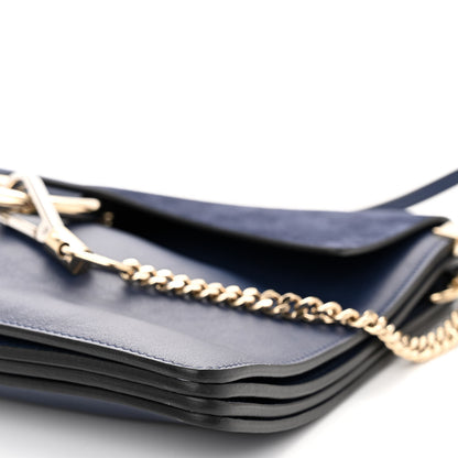 Chloe Suede Calfskin Medium Faye Shoulder Bag Royal Navy 9 of 9