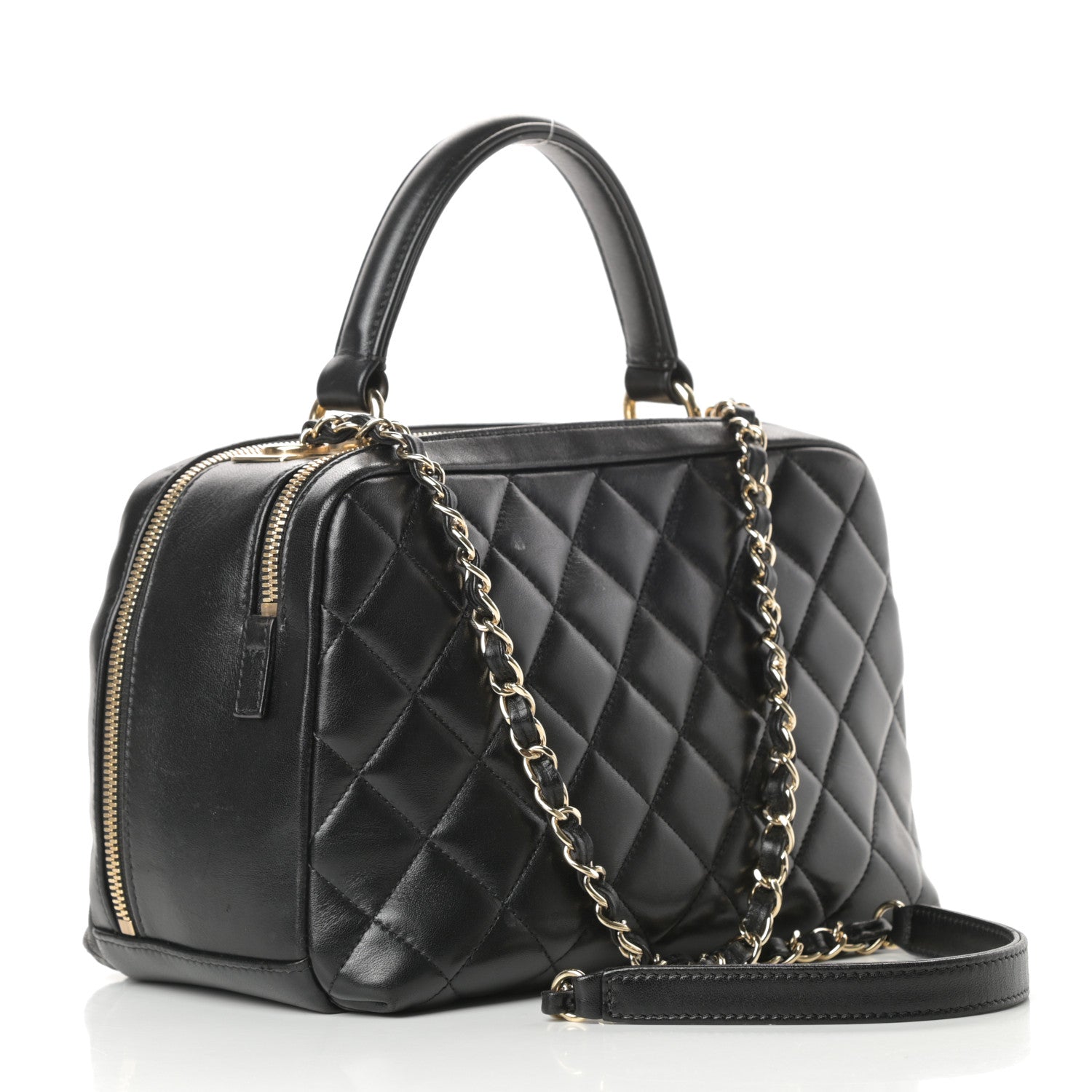 Chanel Lambskin Quilted Medium Trendy CC Bowling Bag Black 3 of 15