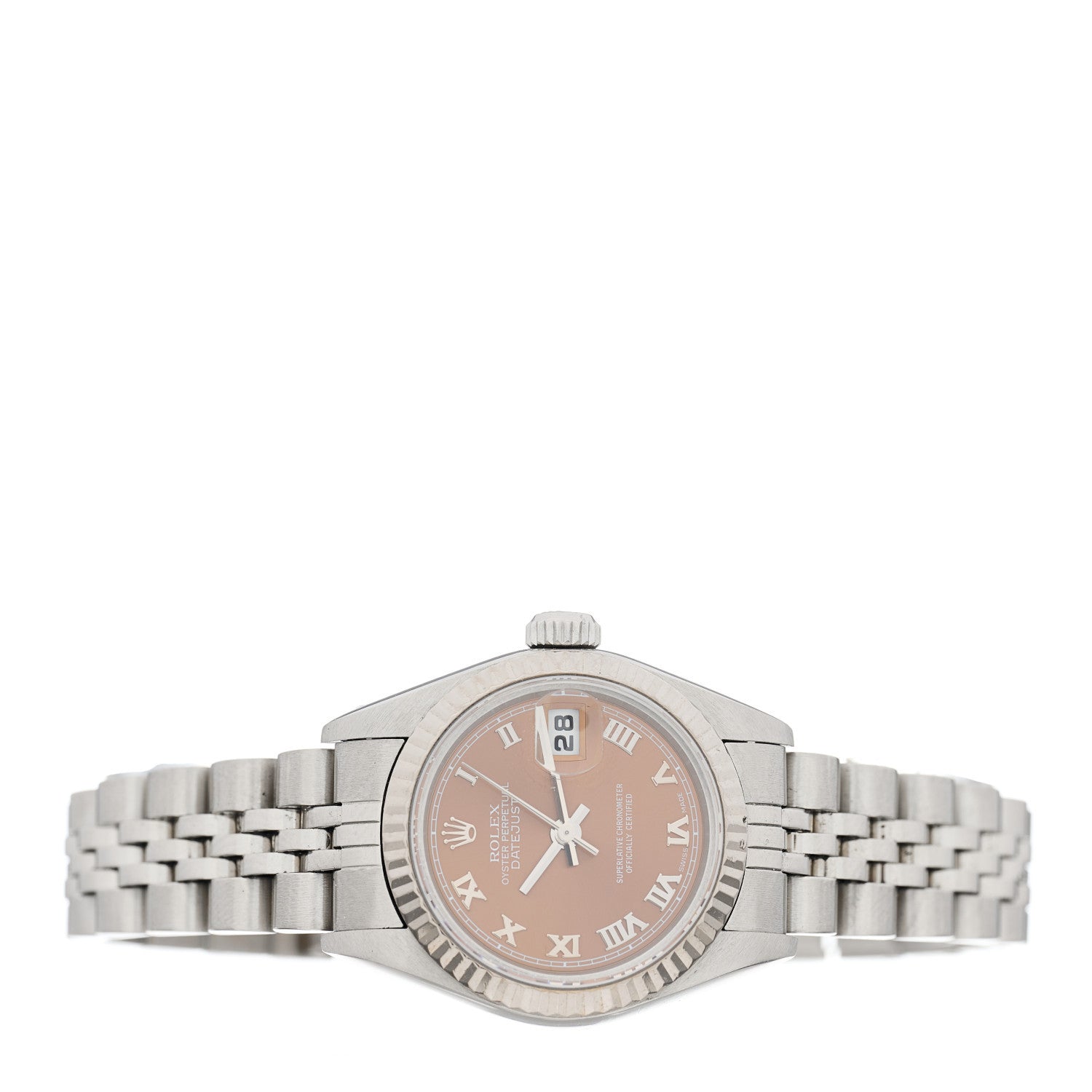 Rolex Stainless Steel 26mm Oyster Perpetual Datejust Watch Pink Roman 79174 2 of 4