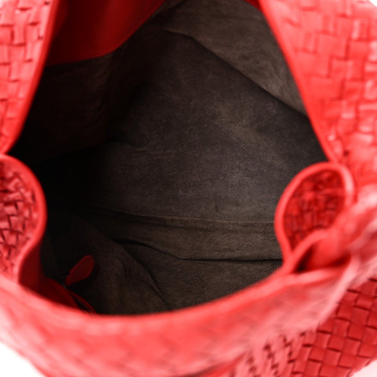 Nappa Intrecciato Large Hobo Red