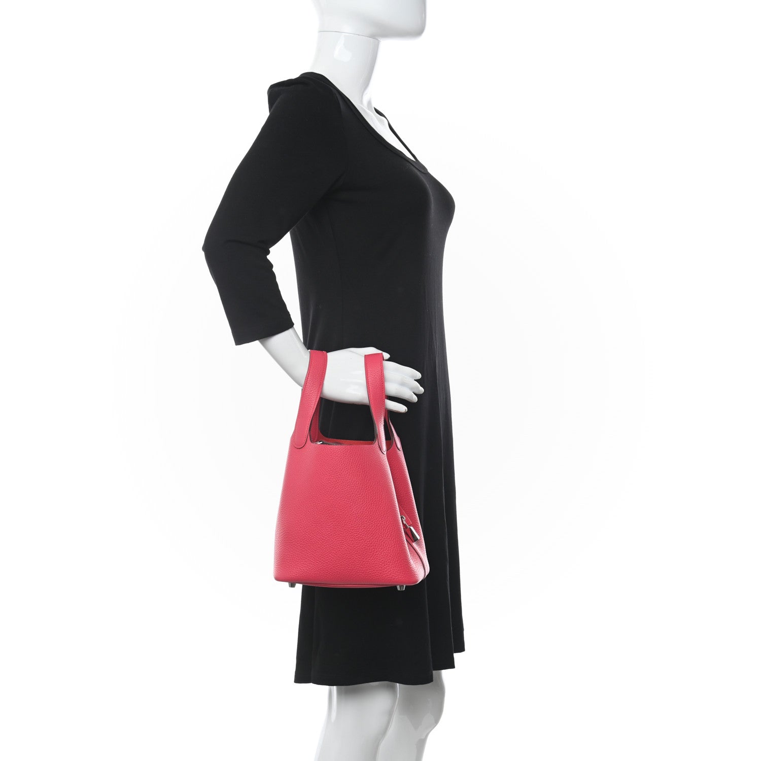 Hermes Taurillon Clemence Picotin Lock 18 PM Rose Extreme 2 of 10