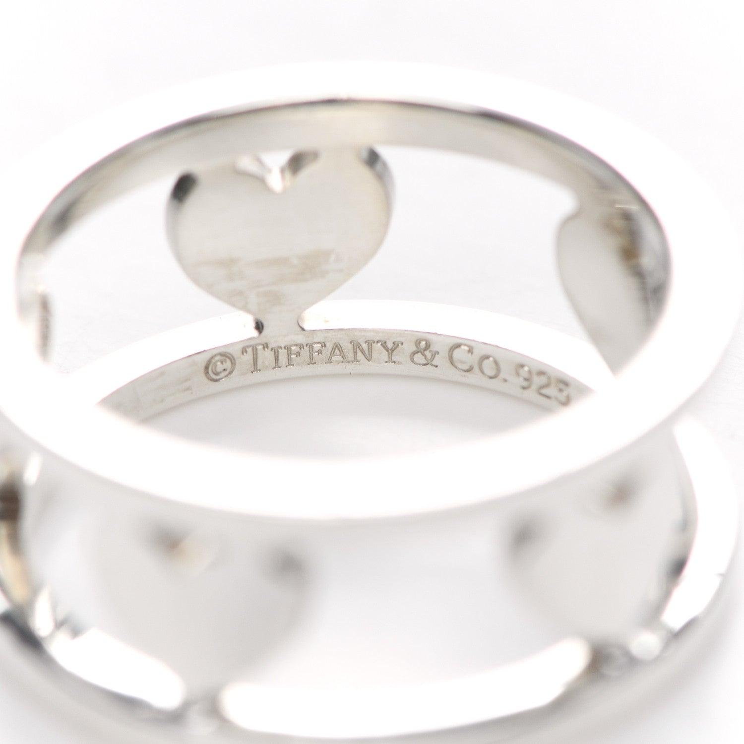 Tiffany Sterling Silver Heart Stencil Band Ring 50 5.25 4 of 5