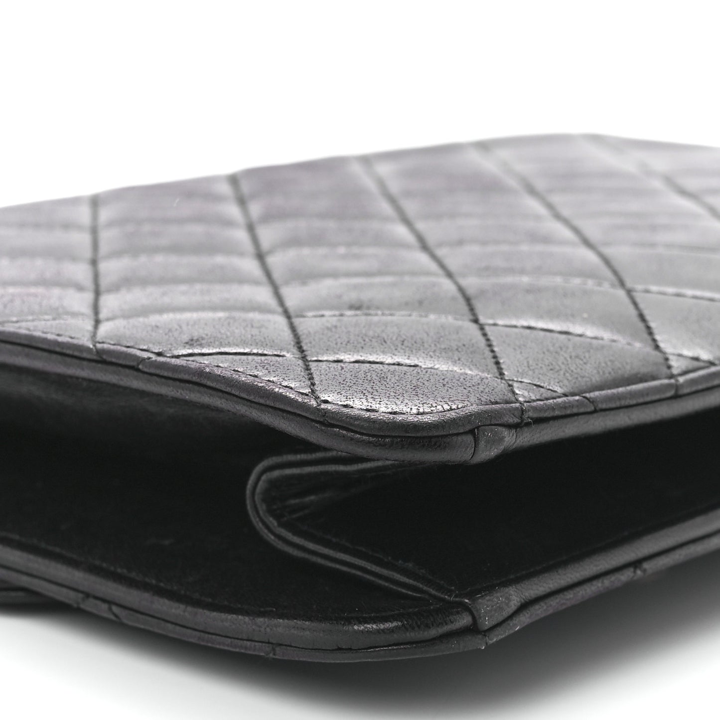 Lambskin Quilted Small Single Flap Black