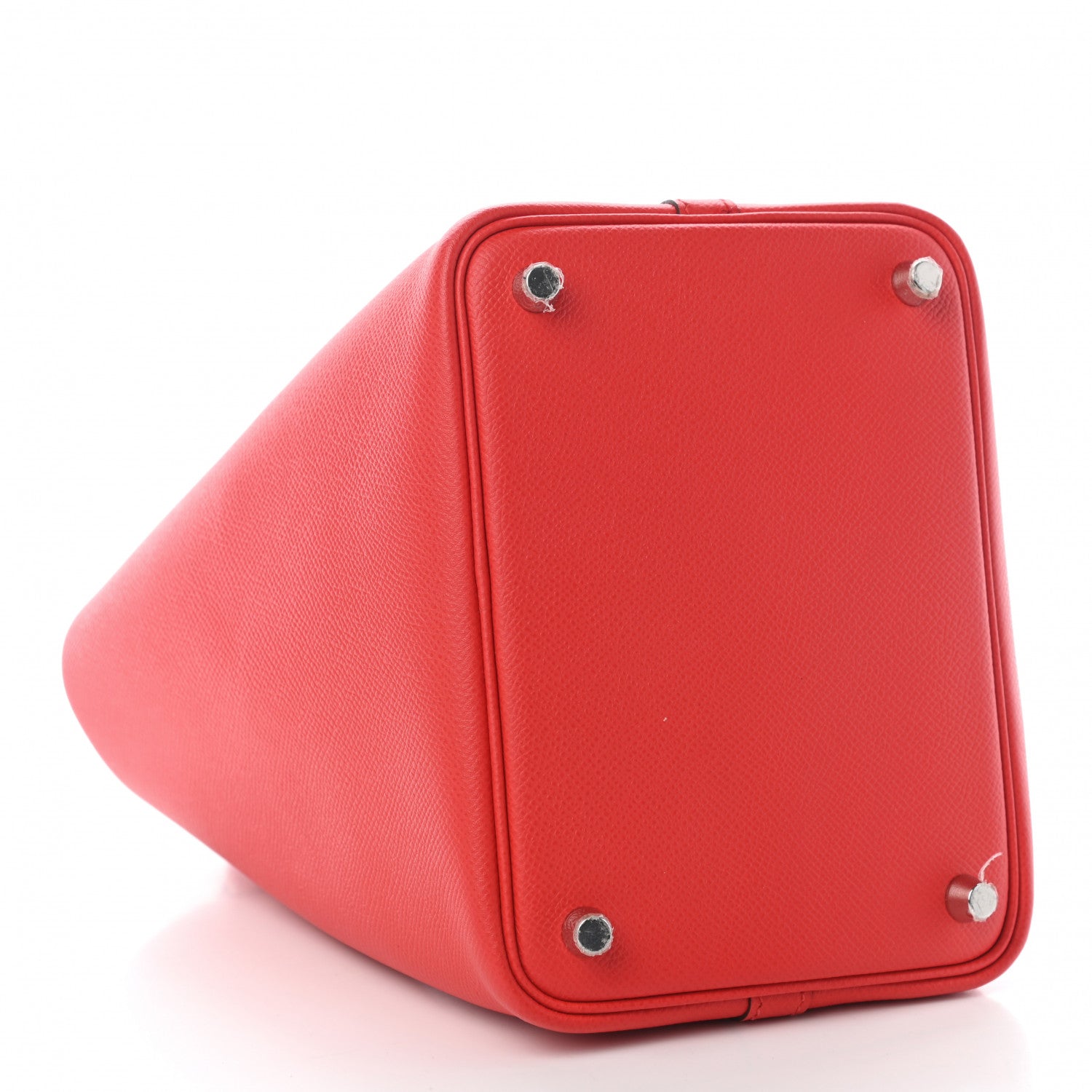 Hermes Epsom Tressage De Cuir Picotin Lock 18 PM Rouge Coeur Bleu du Nord Rouge H 4 of 9