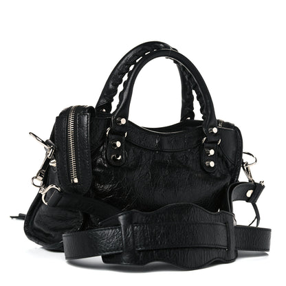 Balenciaga Agneau Classic Silver Hardware Mini City Black 3 of 9