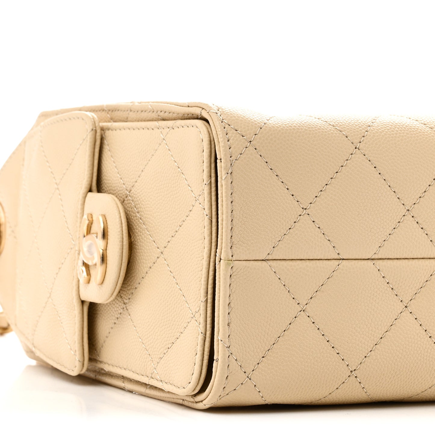 Caviar Quilted Mini Chanel 25 Handbag Beige