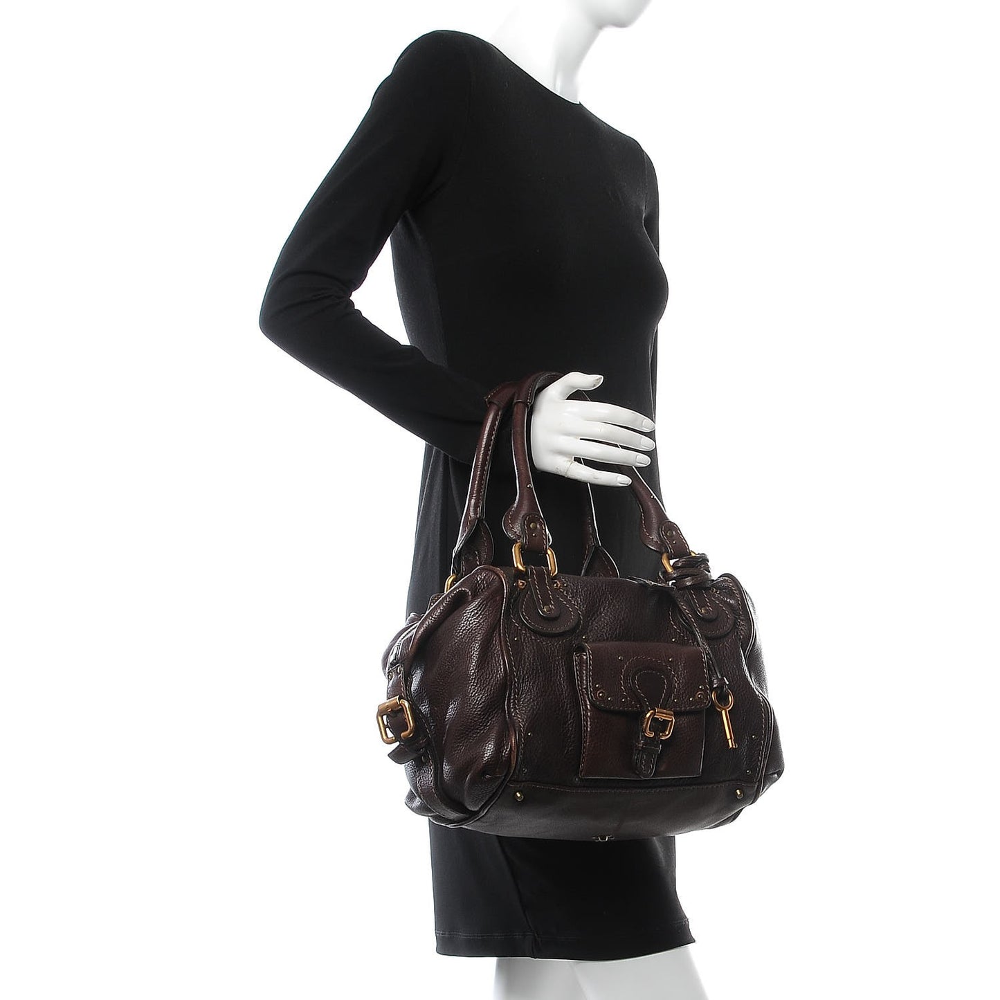 Calfskin Paddington Front Pocket Tote Chocolate