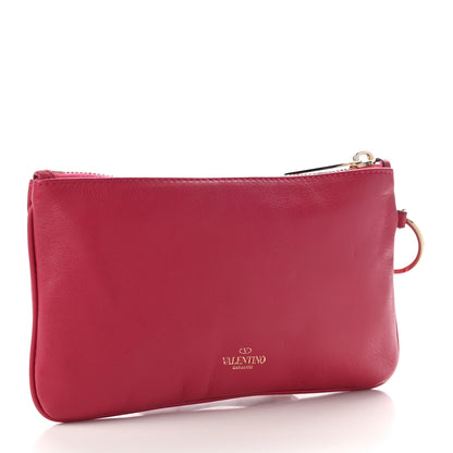 Valentino Garavani Vitello Rockstud Zip Wristlet Pouch Cyclamin 3 of 15