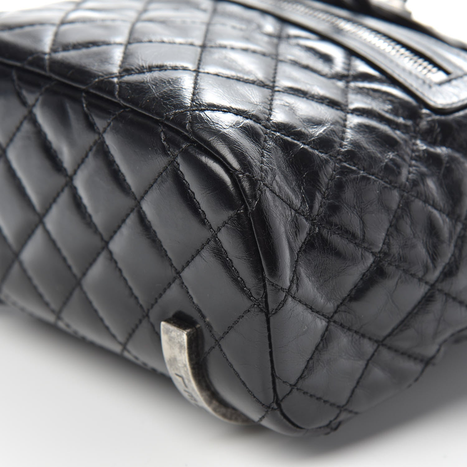 Chanel Glazed Calfskin Quilted Small Salzburg Mountain Backpack Black 8 of 9