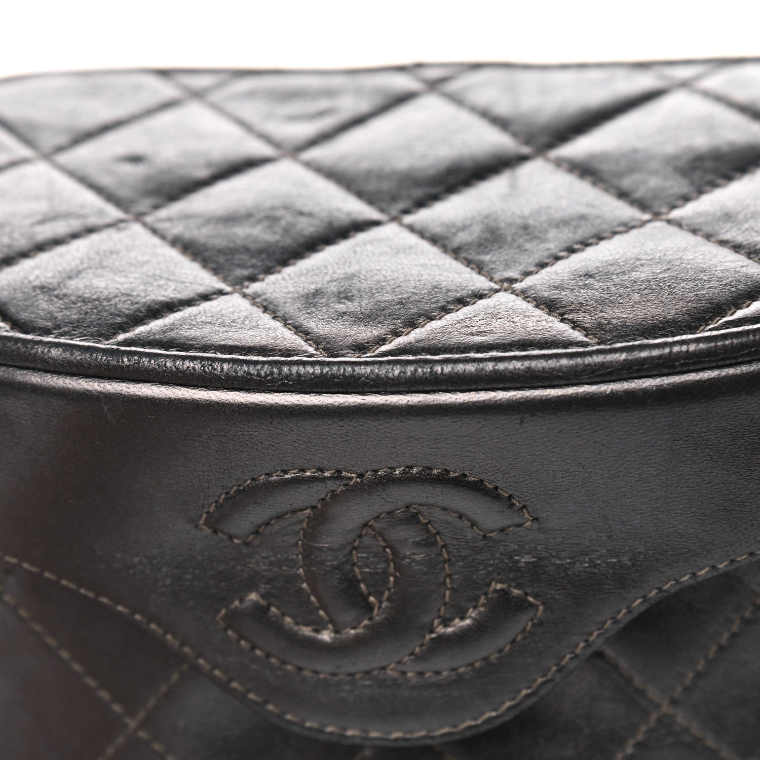 Chanel Metallic Lambskin Quilted Tassel Shoulder Bag Dark Grey 10 of 11