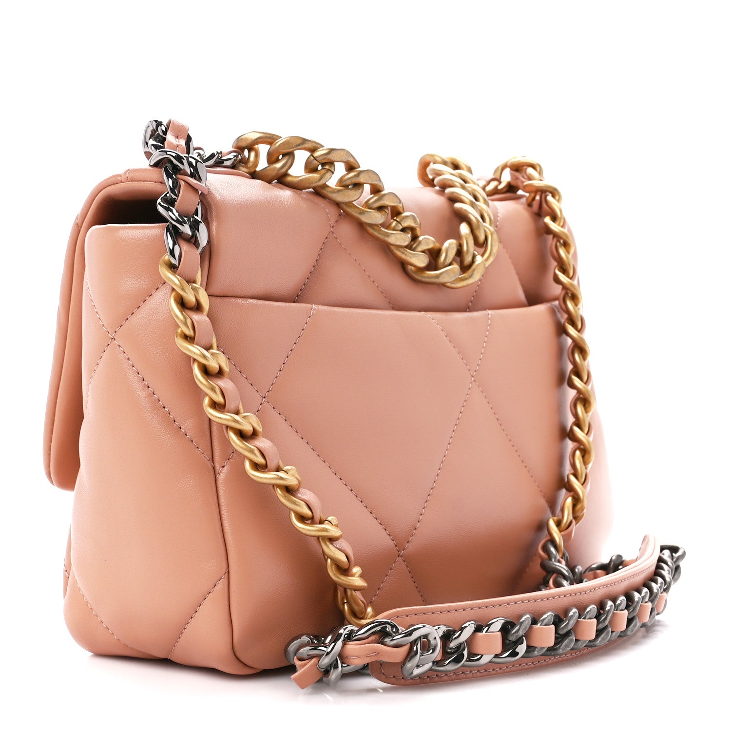 Chanel Lambskin Quilted Medium Chanel 19 Flap Beige 3 of 10