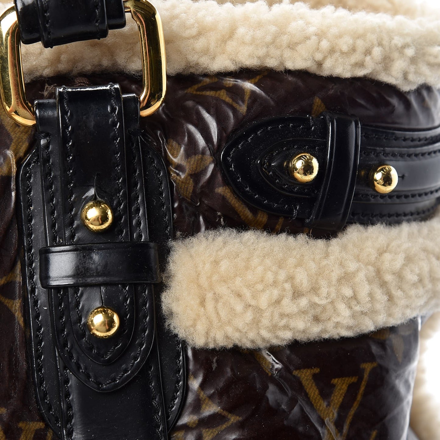 Patent Monogram Shearling Sac Thunder