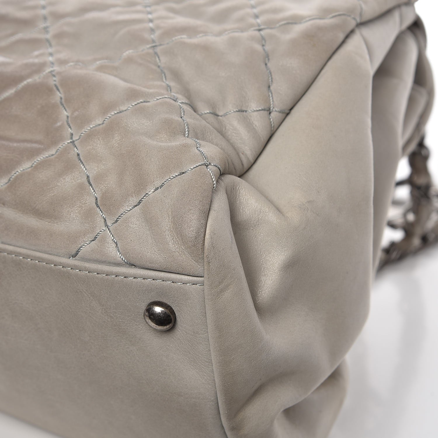 Chanel Iridescent Calfskin Large Just Mademoiselle Grey 14 of 17