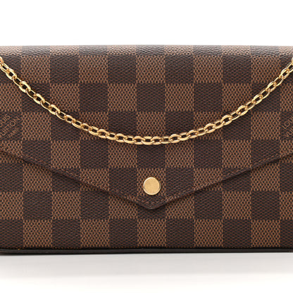 Louis Vuitton Damier Ebene Pochette Felicie Chain Wallet 9 of 17