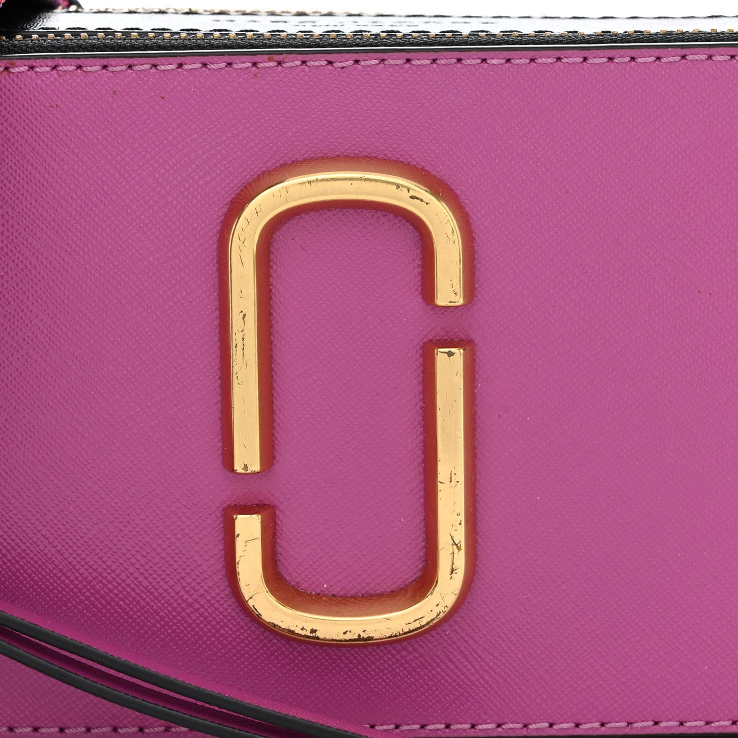 Saffiano Small Snapshot Camera Bag Purple Gold