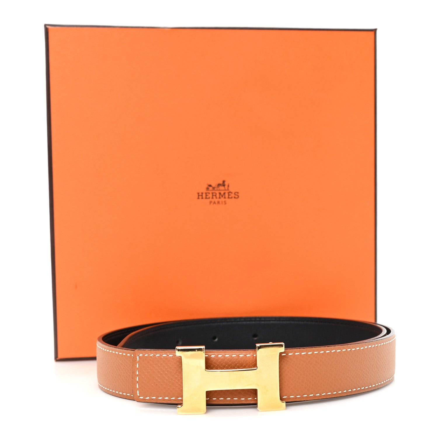 Hermes Swift Epsom 24mm Mini Constance H Belt 75 30 Black Gold 5 of 5