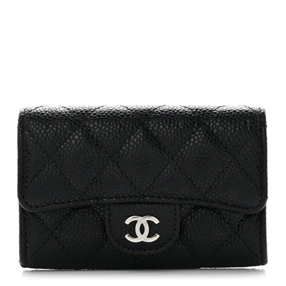 Chanel Caviar Quilted Flap Card Holder Wallet Black 1 of 10