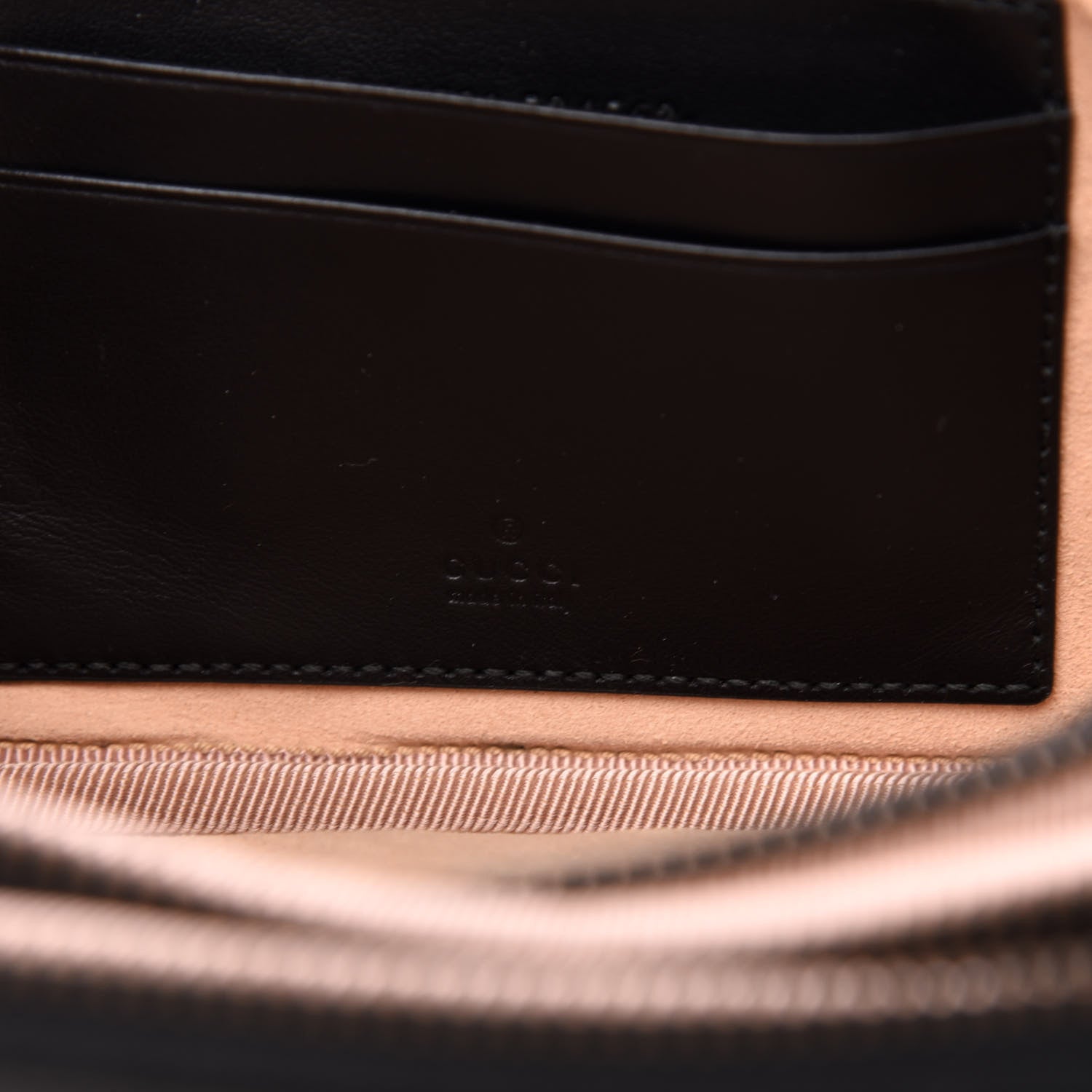 Gucci Calfskin Matelasse Mini GG Marmont Chain Crossbody Bag Black 8 of 13