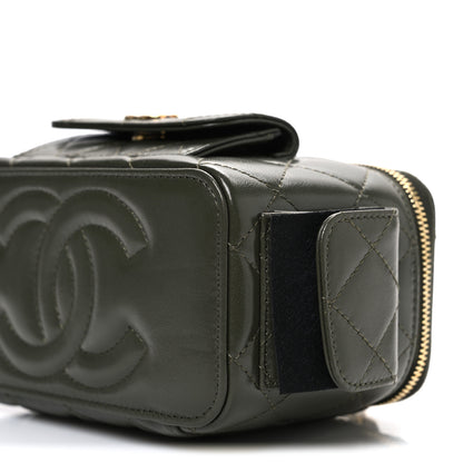 Chanel Lambskin Quilted Polly Pocket East West Top Vanity With Chain Khaki 10 of 10