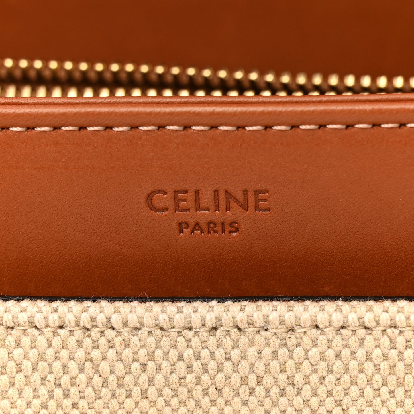 Canvas Calfskin Small 16 Top Handle Bag Natural Tan