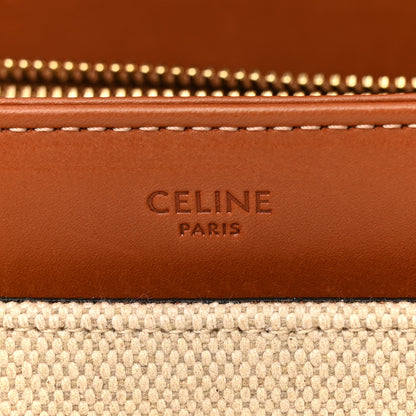 Celine Canvas Calfskin Small 16 Top Handle Bag Natural Tan 6 of 10