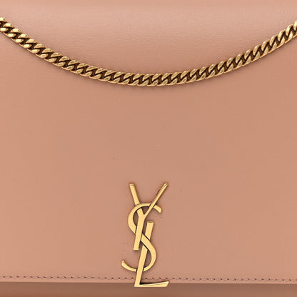 Saint Laurent Glossy Calfskin Monogram Chain Wallet Dark Beige 8 of 12