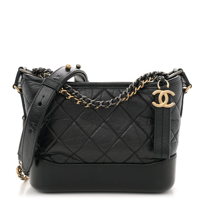 Chanel Aged Calfskin Quilted Small Gabrielle Hobo Black 1 of 10