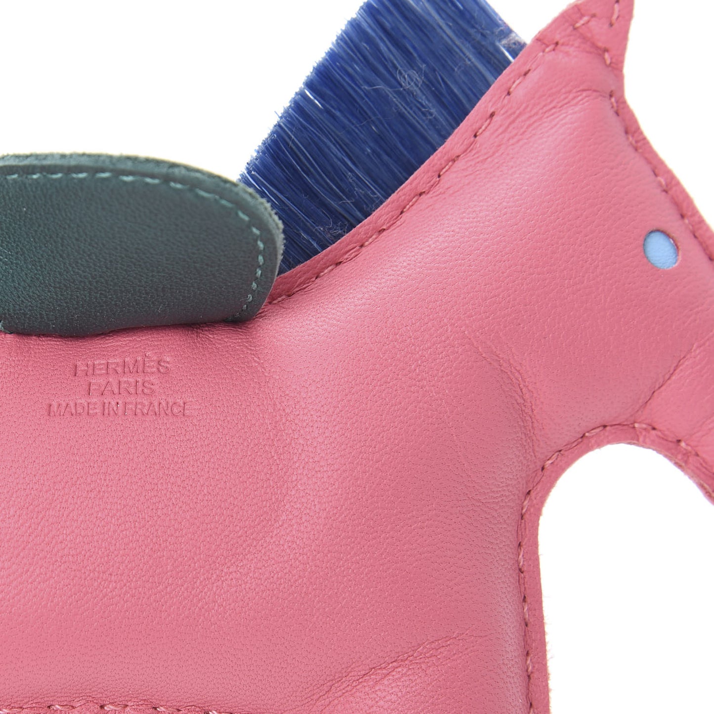 Milo Lambskin Horse Hair Grigri Rodeo Horse Bag Charm MM Rose Azalee Malachite Lime