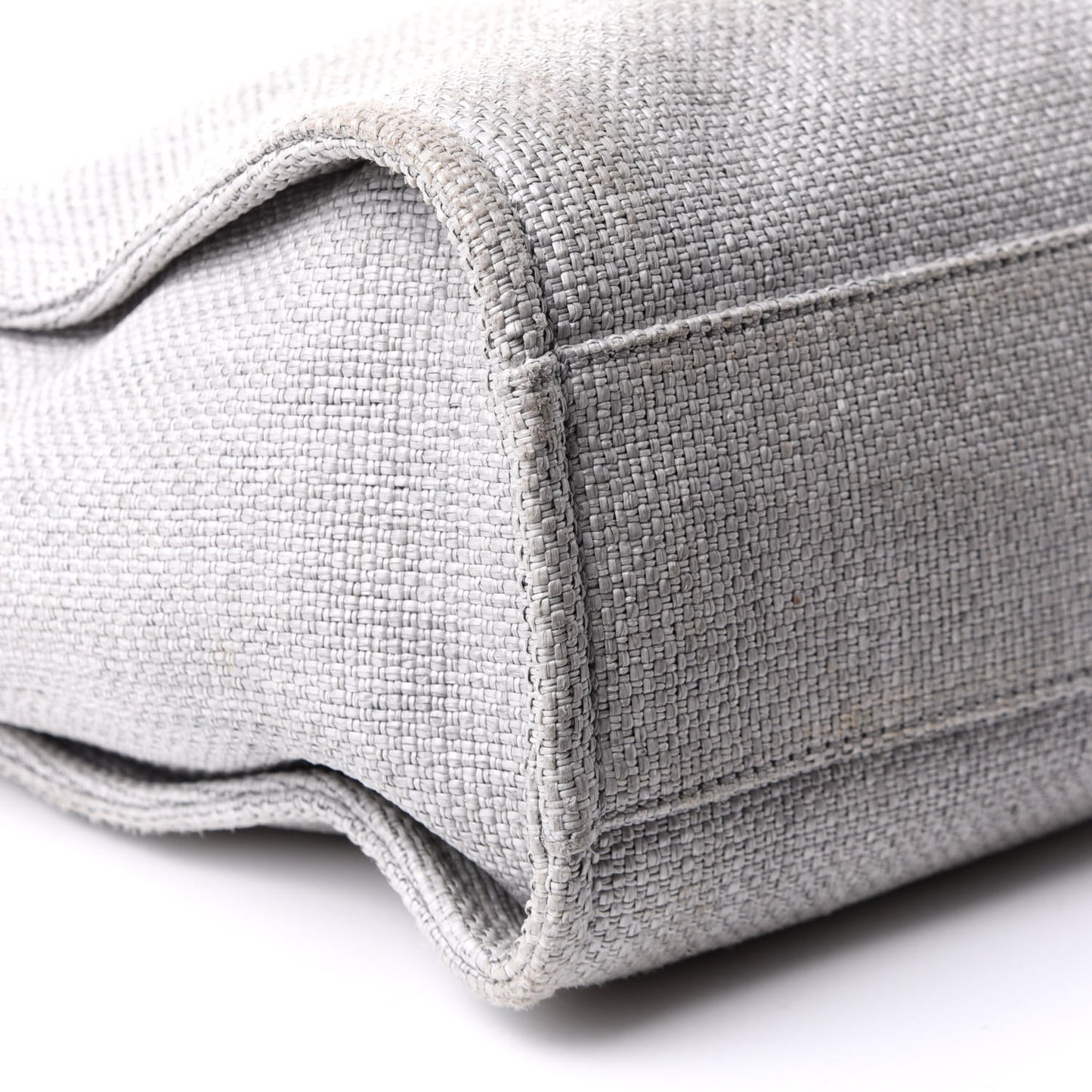 Woven Straw Raffia Small Deauville Tote Grey