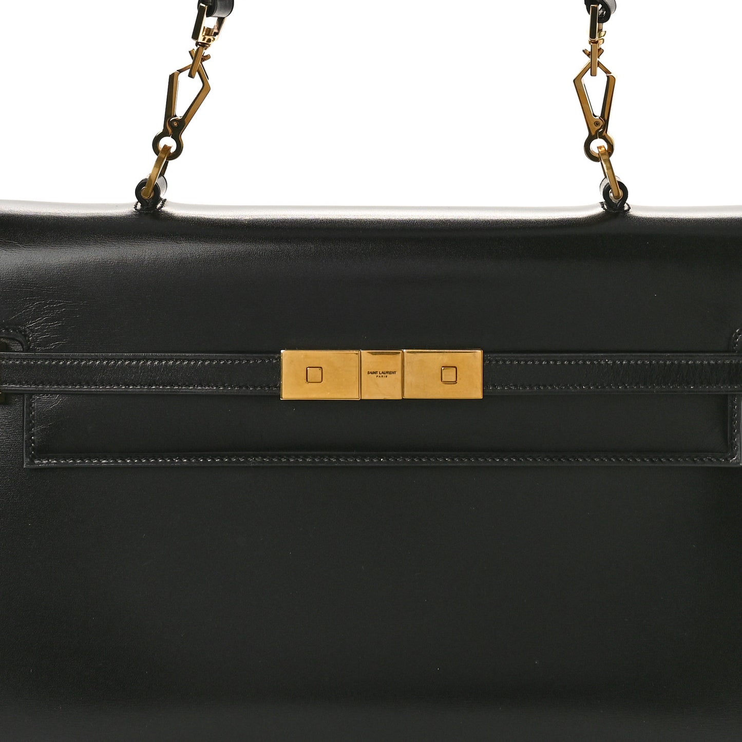 Smooth Calfskin Manhattan Top Handle Black