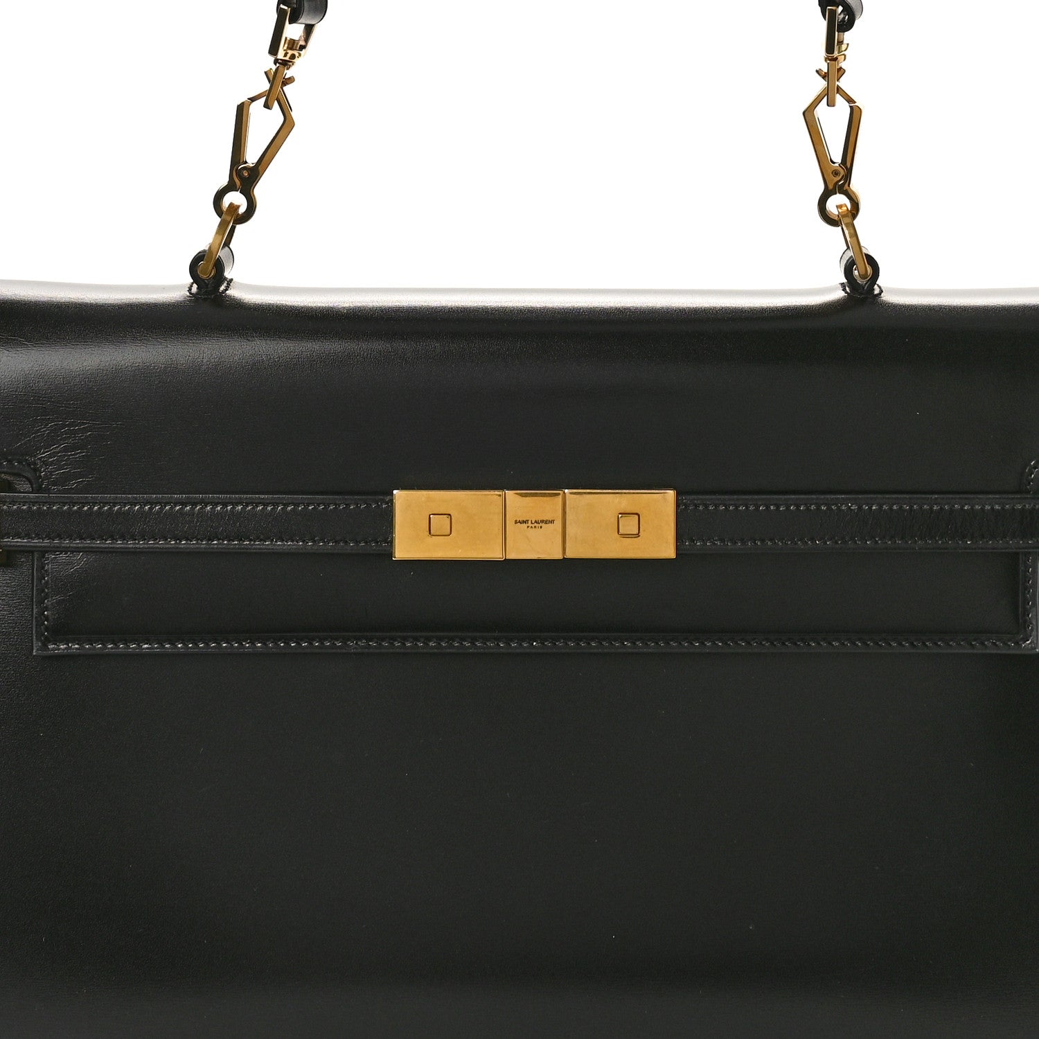 Saint Laurent Smooth Calfskin Manhattan Top Handle Black 7 of 11