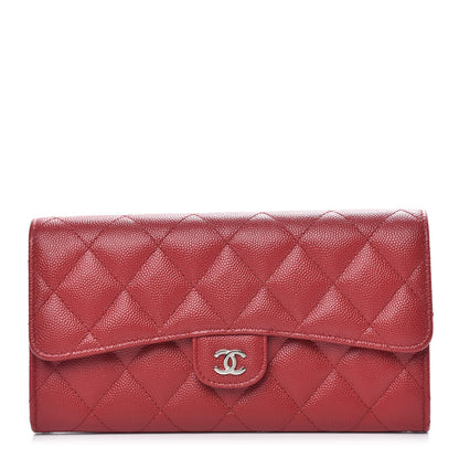 Chanel Caviar Quilted Large Flap Wallet Red 1 of 11
