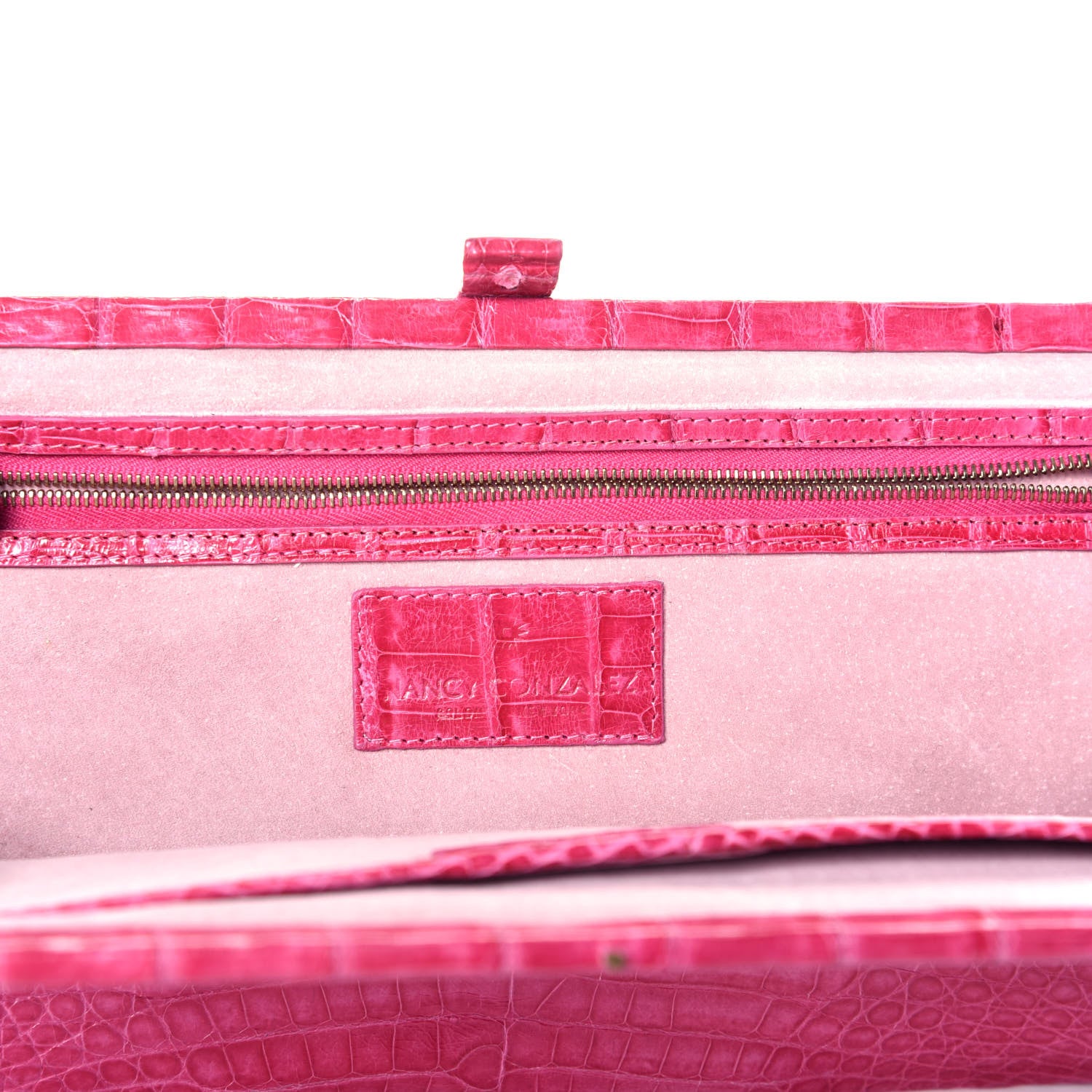Nancy Gonzalez Crocodile Frame Clutch Fuchsia 5 of 8