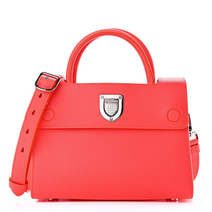 Christian Dior Grained Calfskin Mini Diorever Flap Fluorescent Goji Pink 1 of 8