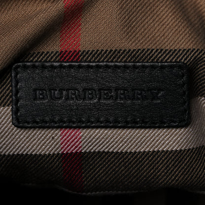 Burberry Nubuck Canvas Check Beckett Bucket Bag Black 6 of 13