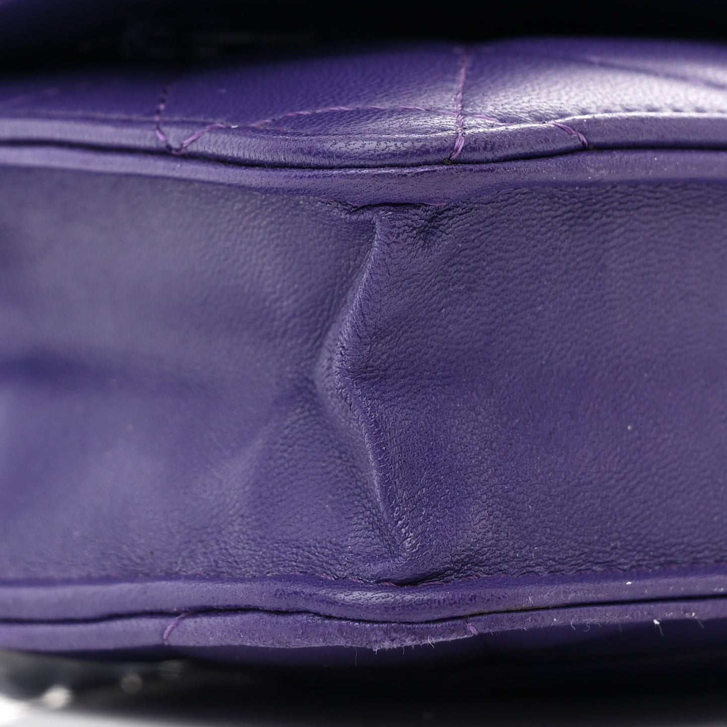 Lambskin Quilted Reissue Wallet On Chain WOC Purple