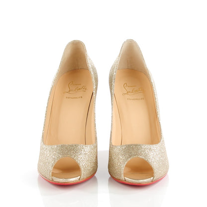 Christian Louboutin Glitter Puglia Espadrille Wedges 39 Platine 2 of 9