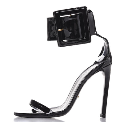 Gucci Patent Victorie Sandals 38 Black 1 of 9
