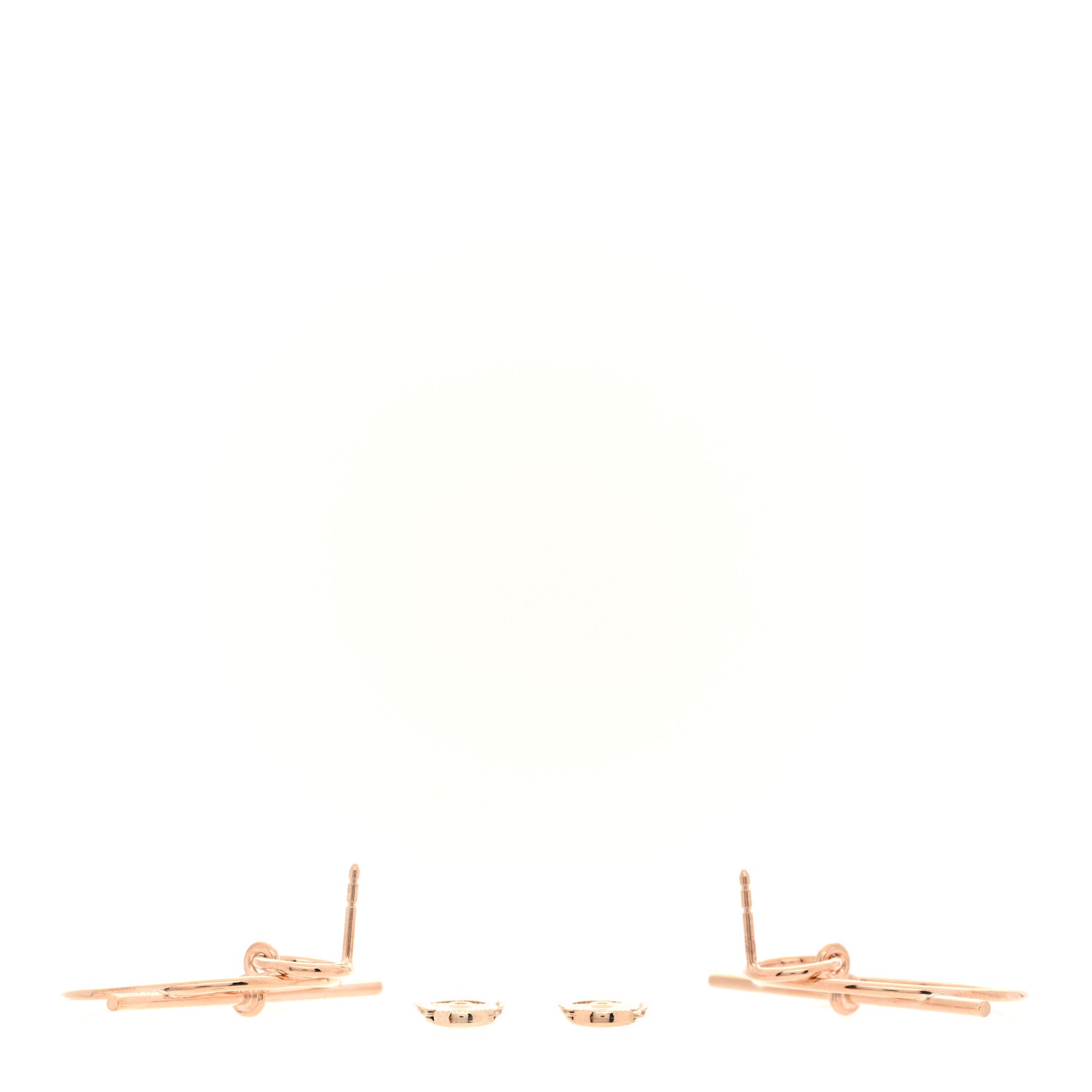 Hermes 18K Rose Gold PM Loop Earrings 3 of 5