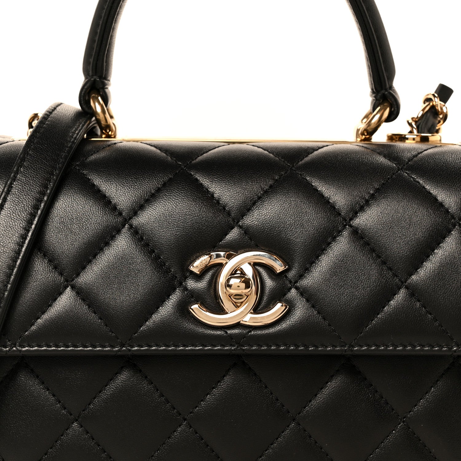 Chanel Lambskin Quilted Mini Trendy CC Dual Handle Flap Bag Black 10 of 12