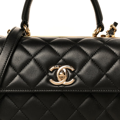 Chanel Lambskin Quilted Mini Trendy CC Dual Handle Flap Bag Black 10 of 12