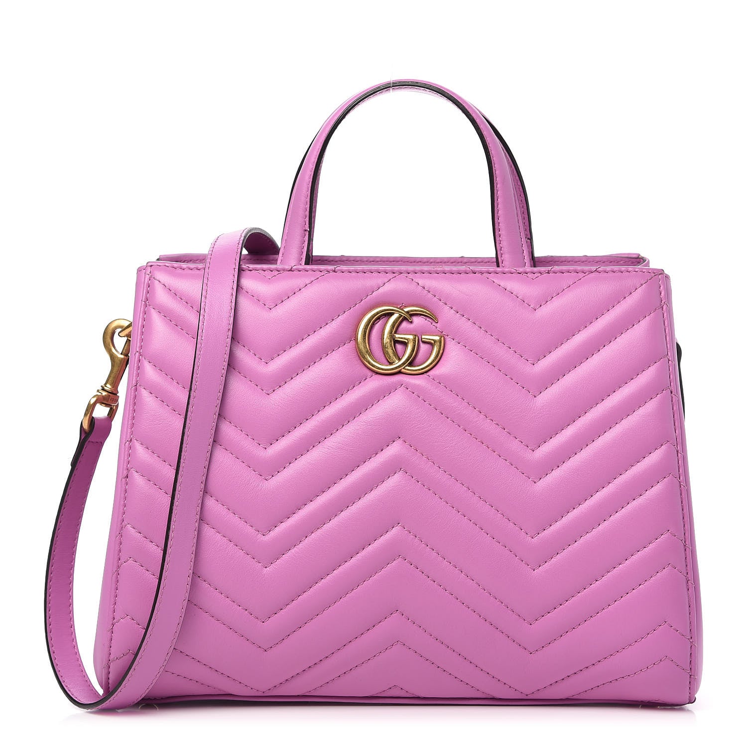Gucci Calfskin Matelasse Small GG Marmont Tote Candy Mousse 1 of 10